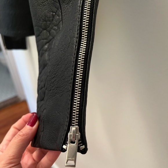 Reiss Luella Texture Leather Biker Jacket. Size 2 - Picture 6 of 14